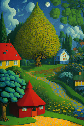 Whimsical Village Under..