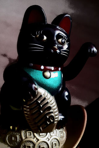 Lucky Black Cat Figurin..