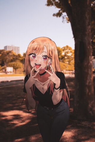 Cheerful Anime Girl in the Park 🌳✨