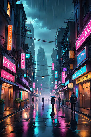 Neon Dreams in the Rain 🌧️✨