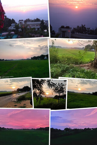Serene Sunset Over Green Fields 🌅🌾