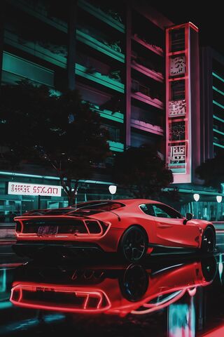 Red Reflect Car