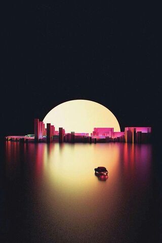 Neon Sunset Cityscape �..