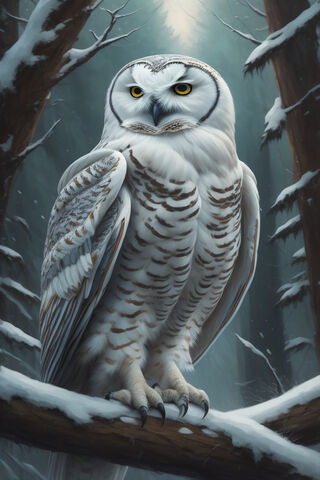 Majestic Snowy Owl in a Winter Wonderland 🦉❄️