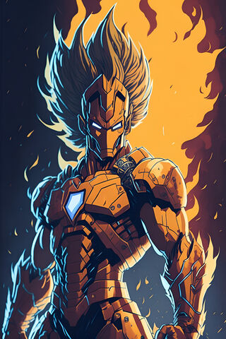 Fiery Hero in Armor 🔥🤖