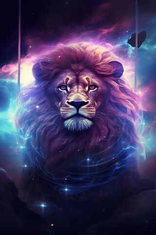 Cosmic Majesty: The Celestial Lion 🦁✨