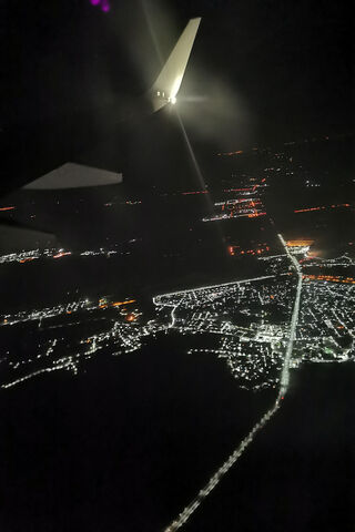 Nighttime City Lights from Above ✈️🌃