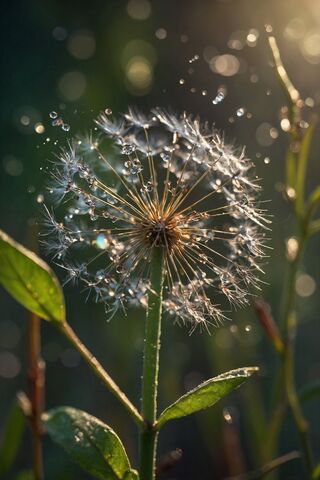 A Single Flower With Water Drops