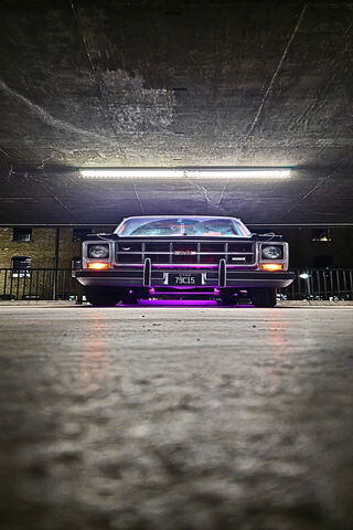 Classic Car in Neon Glow