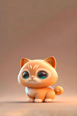 Adorable Cartoon Kitten..