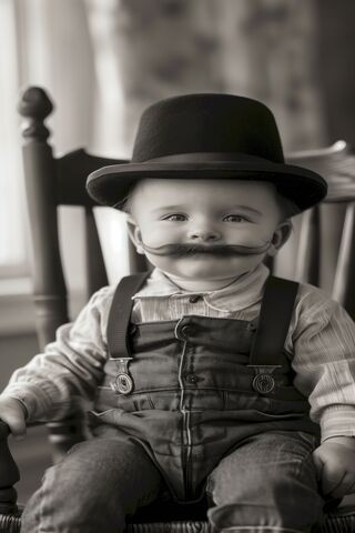 Little Gentleman in Black and White 🎩👶