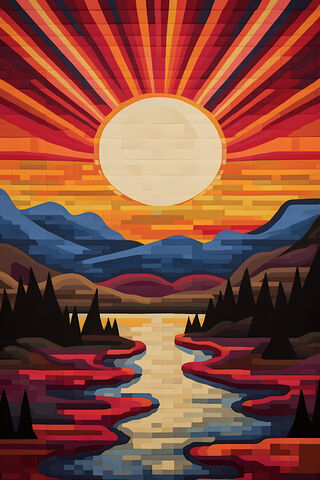 Vibrant Sunset Over a Serene River 🌅