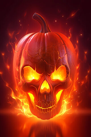 Fiery Skull Pumpkin 🎃🔥