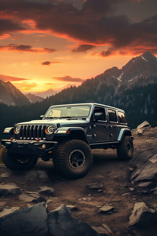 Adventure Awaits: Jeep Wrangler at Sunset 🌄🚙