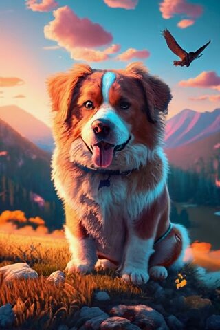 Majestic Pup at Sunset ..