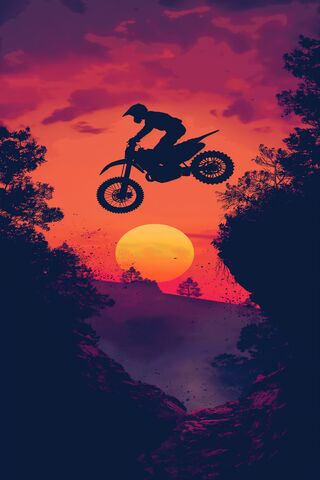 Thrilling Sunset Ride 🌅🏍️