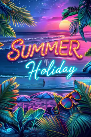Neon Summer Vacation Beach Holiday In Brazil