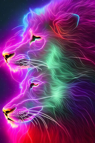 Neon Majesty: The Lions..