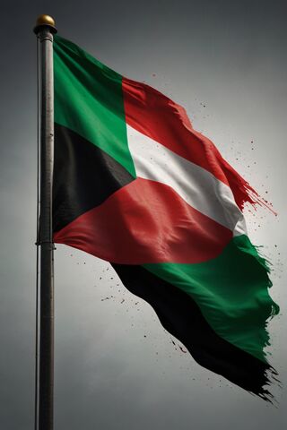 Vibrant Sudanese Flag in Motion 🇸🇩