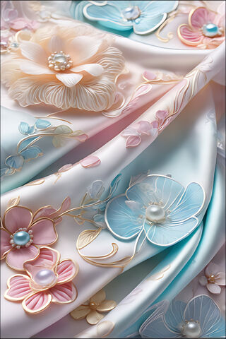 Elegant Floral Silk Fabric 🌸✨