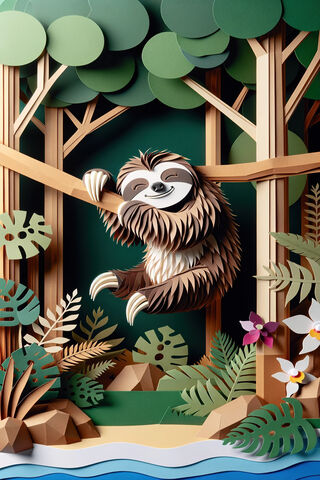 Sloth Paper Art
