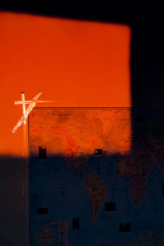 Sunset Shadows on the World Map 🌍✨