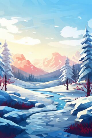 Winter Scene Low Poly