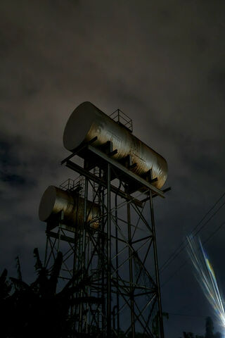 Nighttime Water Towers ..