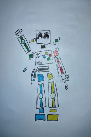 Colorful Robot Drawing ..