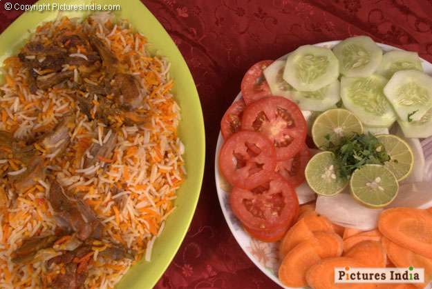 Salad with Biriyani
