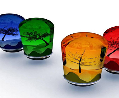 3D glass.