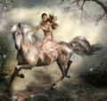 fantasy fairy riding horse