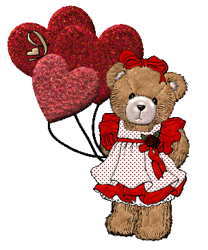 Girl Teddy & Heart Balloons