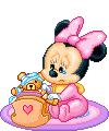 Baby Minnie Mouse Playing With Teddy