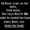 Scare in his arms