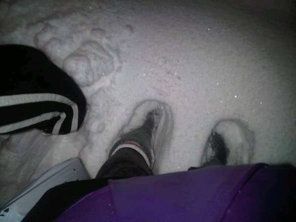my feet in the snow againn