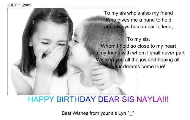Happy Birthday dear sis Nayla _
