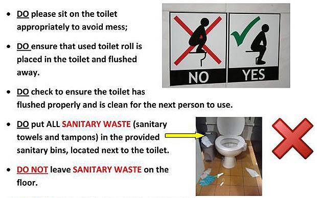 toilet instructions for Swansea university