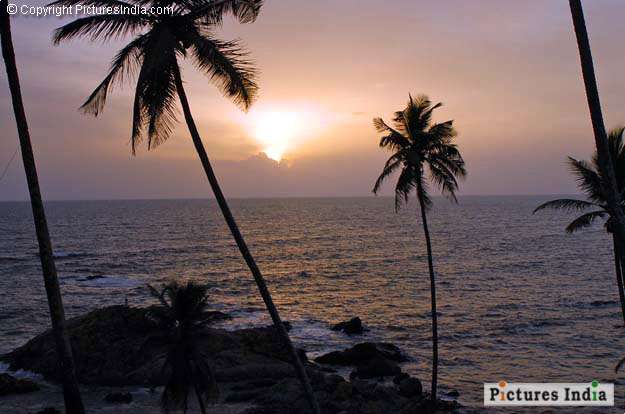 Sunset at Vagator Beach in Goa