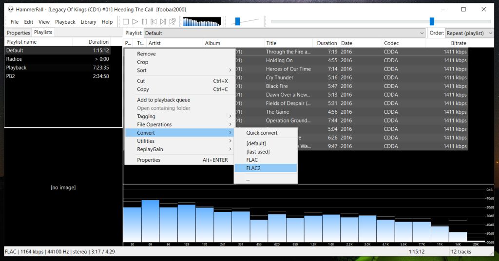 foobar2000 one-click encoding