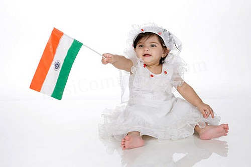 Baby gal with Indian Flag