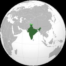 India on the world map.