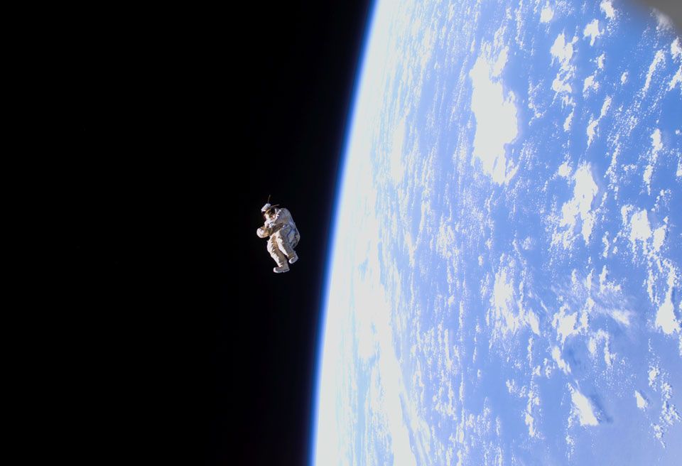 A Spacesuit Floats Free