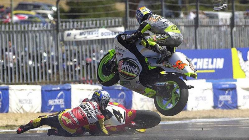 Bikes nearly bumping into each other