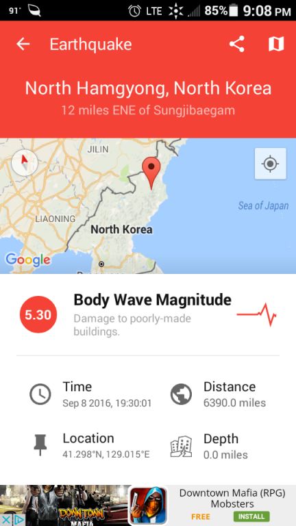 North Korea conducts a nuclear test.