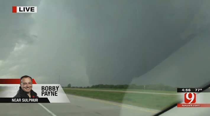 A mile wide tornado near Sulphur, Oklahoma