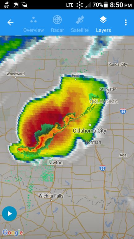 IR satellite and radar composite
