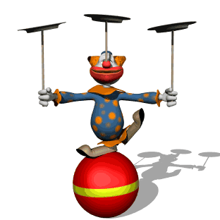 clown balancing plates