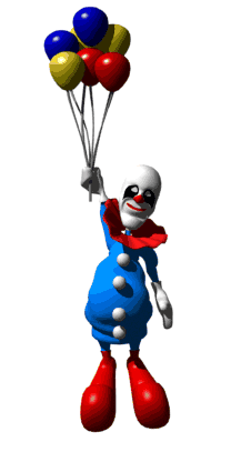 clown floating balloons