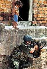 I give the army guy shower